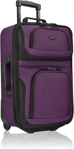Vista 3 de Juego de maletas para equipaje de mano con ruedas, expandible, ligero U.S Traveler Rio (15 pulgadas y 21 pulgadas), Púrpura), US5600