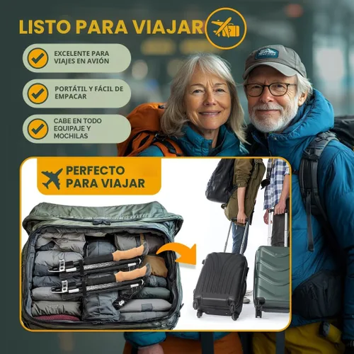 Vista 7 de Bastones de senderismo plegables de alta calidad de la marca estadounidense, ajustables, ligeros, bastones de senderismo hechos de aluminio Corcho