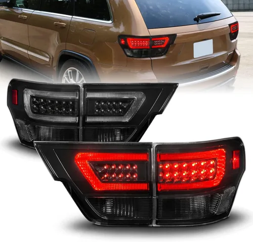 Vista 8 de AmeriLite Juego de luces traseras de repuesto para Jeep Grand Cherokee WK2 2011-2013, color negro, lado del pasajero y del conductor