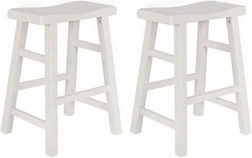 Vista 13 de eHemco Taburetes de cocina con asiento de sillín de madera maciza, 24 pulgadas, color negro