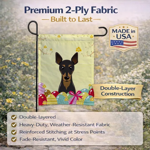 Vista 516 de Caroline's Treasures BB1923GF Bandera decorativa para jardín con diseño de Border Collie, para caza de huevos de Pascua, para jardín, jardín, patio