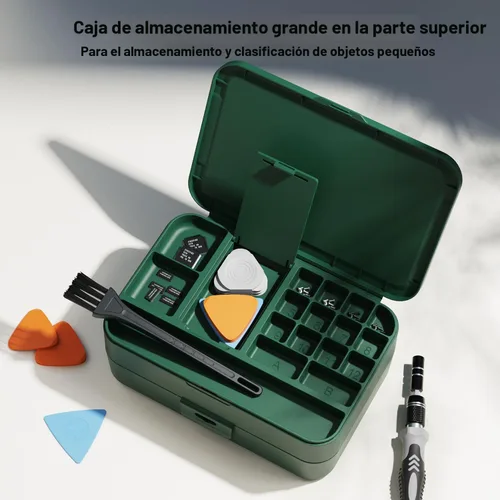 Vista 2 de Juego Mini de destornilladores de precisión con identificación codificada por color, 132 en 1, juego de herramientas de reparación micromagnéticas
