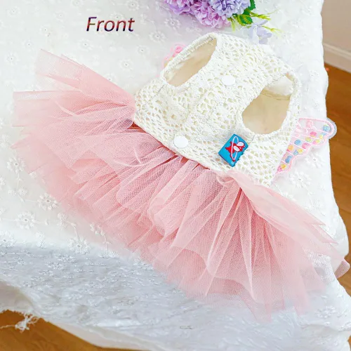 Vista 81 de ANIAC Daisy Vestidos para Perros Pequeños Hembra con Anillo para Correa, Nudo de Lazo Vestido de Boda para Cachorra, Traje de Gato de San Valentín