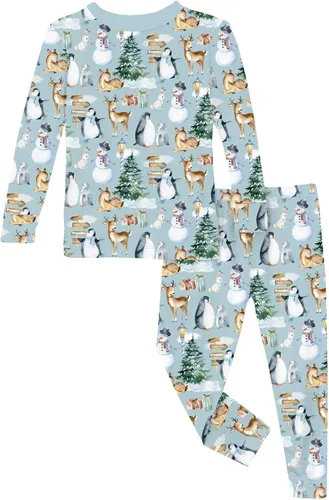 Vista 43 de KicKee Pants Conjunto de pijama de manga larga con estampado de piezas