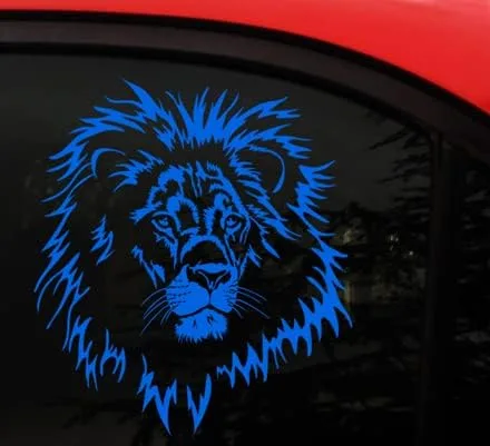 Vista 5 de Lion AMIART - Calcomanía de vinilo (blanco) – Hermosa cabeza de león macho salvaje – Rey del orgullo – Calcomanía de pared para ventana de coche