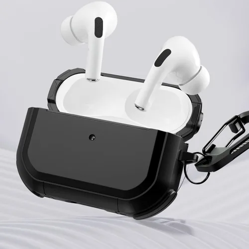 Vista 6 de PZOZ Funda protectora con llavero compatible con Apple Airpods Pro de 2ª generación, PC y TPU cubierta dura protectora compatible con carga