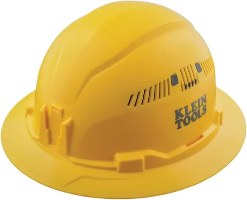 Vista 9 de Klein Tools Hard Hat, Vented, Full Brim Style, Padded, Self-Wicking Odor-Resistant Sweatband, Black