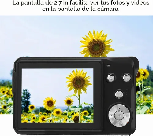 Vista 5 de Cámara digital, video 4K de 56 MP con zoom de 20x, pantalla LCD de 2.7 pulgadas, cable USB, compacto, almacenamiento de 128 GB, color negro
