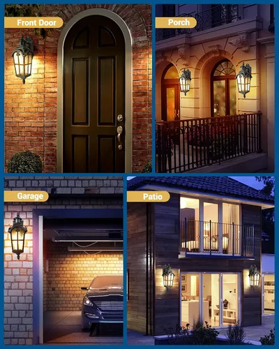 Vista 8 de DEWENWILS Paquete de 3 luces de pared para exteriores con sensor de movimiento
