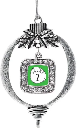 Vista 84 de Inspired Silver - Bon Voyage Cruise Ship Charm Ornamento – Adornos navideños cuadrados de plata con joyas de circonita cúbica