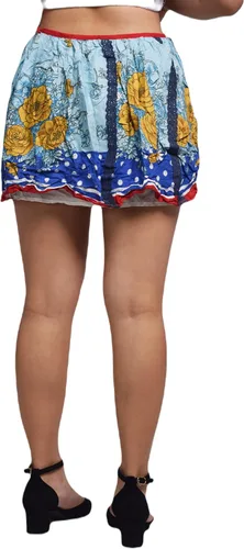 Vista 2 de Pyzis Gioda Design - Minifalda veraniega en capas con estampados extravagantes
