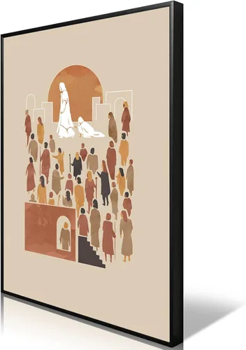 Vista 11 de OAOPIC Póster enmarcado con versículos bíblicos de la Biblia de Noé, arte de pared de historia bíblica cristiana, pintura impresa de escritura