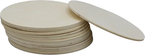 Vista 3 de Creative Hobbies Círculos redondos de madera sin terminar de 6 pulgadas para manualidades, ganchos de puerta, relojes, decoración de bricolaje