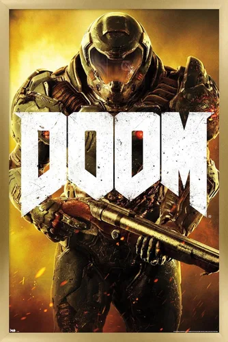 Vista 16 de Doom - Póster de pared marino, 22.4 pulgadas de largo x 14.7 pulgadas, versión enmarcada en madera de granero
