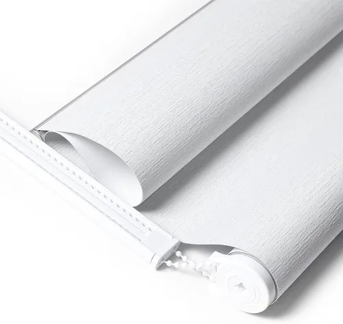 Vista 2 de ALLBRIGHT Persianas enrollables para ventanas, 100 % opacas, tela de protección UV, persianas con jacquard a rayas, persianas enrollables
