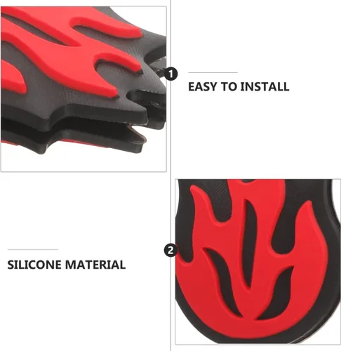 Vista 5 de BESPORTBLE Raqueta de tenis, amortiguador de vibraciones, raqueta de cuerda, amortiguador de choque de silicona en forma de fuego, 6 uds