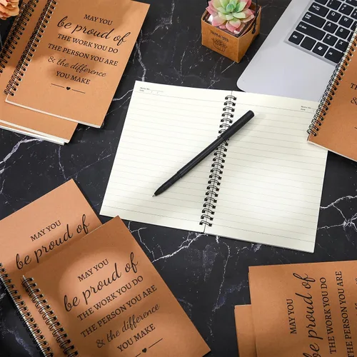 Vista 6 de 12 cuadernos en espiral inspiradores A5, regalo de agradecimiento a granel, bloc de notas motivacionales de 6 x 8 pulgadas, 100 páginas/50 hojas