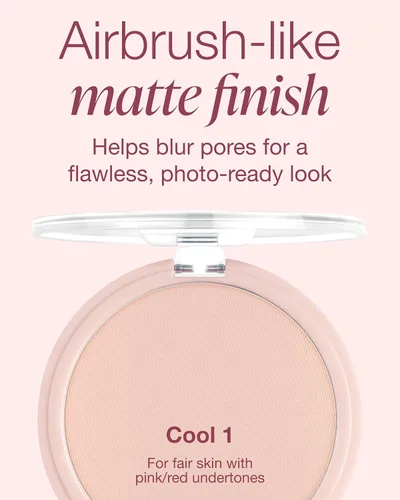Vista 3 de Mineral Fusion Base de maquillaje en polvo prensado, polvo facial con acabado mate para piel clara con subtonos rosa/rojo, maquillaje natural
