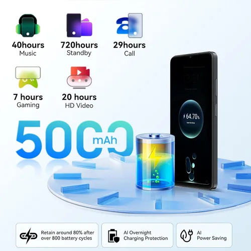 Vista 6 de Blackview Wave 9C teléfonos Android desbloqueados, teléfono celular Android 15 desbloqueado, teléfonos inteligentes de 6.56 pulgadas, 12+128 GB/2