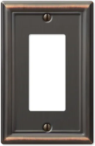 Vista 26 de Amerelle 149DDB - Placa de pared Chelsea, 1 Duplex, acero, bronce envejecido, 1 paquete