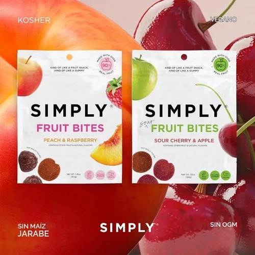 Vista 4 de Gominolas SIMPLY Really Real Hechas con fruta real Paquete variado 1.8 oz (paquete de 8) Sin azúcar de caña + Sin gluten + Kosher