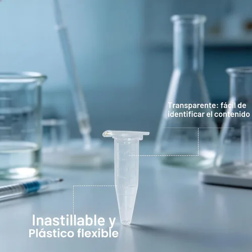 Vista 5 de 100 tubos de centrífuga de 0.1 fl oz inferior con tapa, tubo de ensayo de plástico transparente con viales graduados, tubos pequeños con tapas
