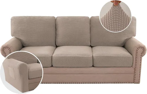 Vista 27 de H.VERSAILTEX Fundas elásticas para sillas de varias piezas, fundas para cojines ajustables para asiento y respaldo