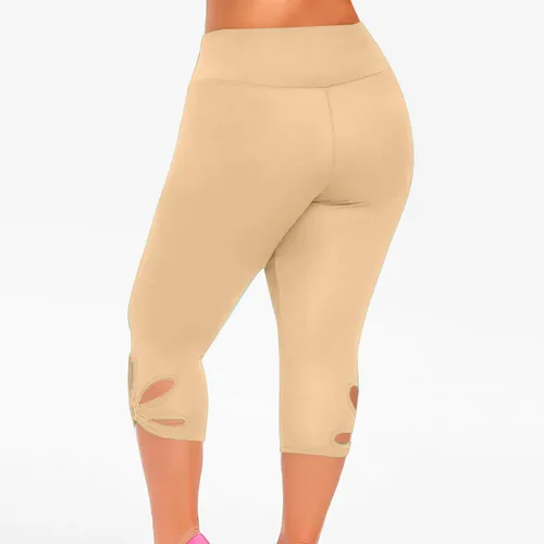 Vista 37 de Pantalones capri para mujer, estilo casual, de verano, elásticos, de cintura alta, pantalones de yoga, ajuste atlético, pantalones deportivos