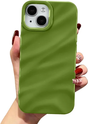 Vista 32 de QLTYPRI Funda compatible con iPhone 11, bonita funda con patrón de ondas de agua para niñas y mujeres, delgada, satinada, brillante, suave, de Beige