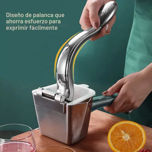 Vista 3 de SUCCFLY Exprimidor de Limón de Acero Inoxidable, Exprimidor Manual de Cítricos Lima Naranja Exprimidor de Frutas Mango Ergonómico Resistente Ahorro