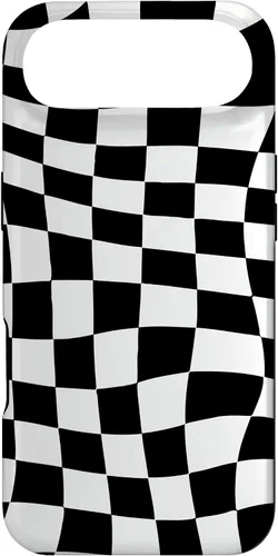 Vista 27 de Funda clásica a cuadros para iPhone 17, diseño ondulado de tablero de ajedrez en blanco y negro