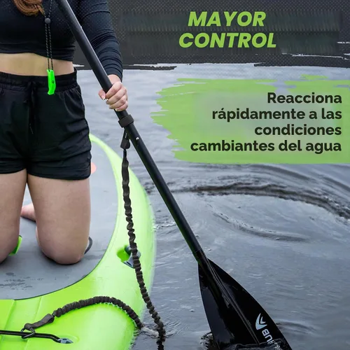 Vista 5 de Kayak Paddle Leash, Stretchable Bungee Cord w/ Carabiner Clip Negro