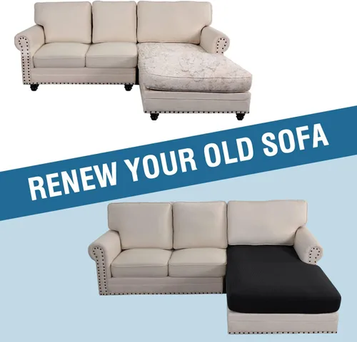 Vista 7 de H.Versailtex - Funda de sofá seccional de 1 pieza, funda deslizante para chaise con forma de L, funda de cojín separada para sofá seccional tanto
