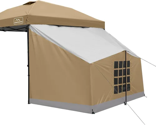 Vista 12 de KAMPKEEPER Side Tent,1/2 Person Camping Tent for 10' x 10' Pop Up Canopy, Easy Set Up Gazebo,Compatible with 10' Wide Canopy Tent(Canopy Not