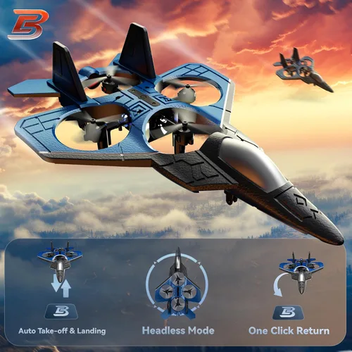 Vista 2 de BEZGAR Avión RC丨F-22 Raptor Mini Avión, Avión a Chorro de Control Remoto Dron de Acrobacias, Listo para Volar Caza para Adultos y Niños Juguete