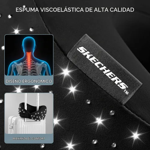 Vista 8 de Skechers SK04C046bling Almohada de cuello, Negro, 1 unidad (paquete de 1)