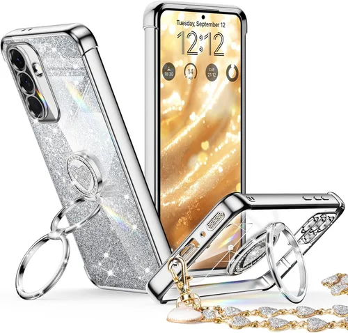 Vista 36 de XYZ Funda para Galaxy A14 5G con soporte y doble anillo, funda de lujo para Samsung A14 5G, color negro