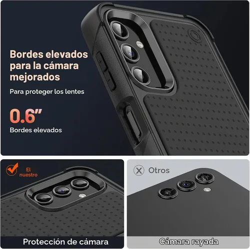 Vista 6 de Funda diseñada para Samsung Galaxy A14 5G, regalo 2 en 1, protección contra caídas de grado militar, resistente a prueba de golpes, para Galaxy A14