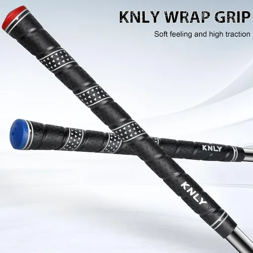 Vista 2 de KNLY Juego de 13 agarres de golf envolventes con tecnología de control de textura cóncava triangular, agarre de goma para todo tipo de clima