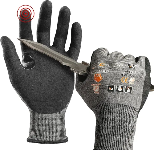 Vista 10 de Schwer A4 AIR-SKIN - Guantes de trabajo resistentes a los cortes con extremadamente ligeros y delgados, guantes de agarre para pesca, trabajo