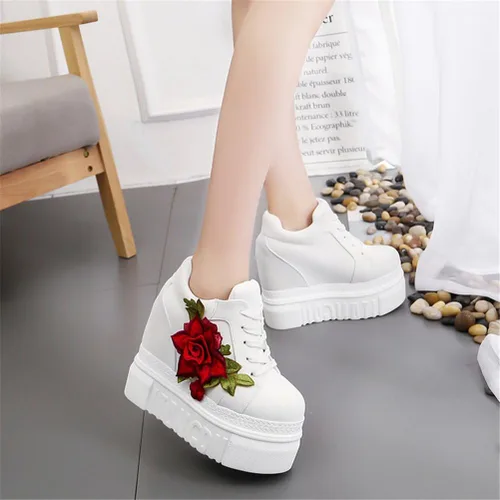 Vista 4 de ACE SHOCK - Zapato deportivo de moda para mujer, con tacón alto de plataforma oculta. Zapatos para caminar, novias, zapatos de boda