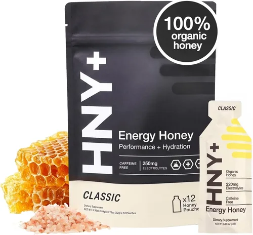 Vista 10 de HNY+ Buzz - Gel energético de miel orgánica con electrolitos, 50 mg