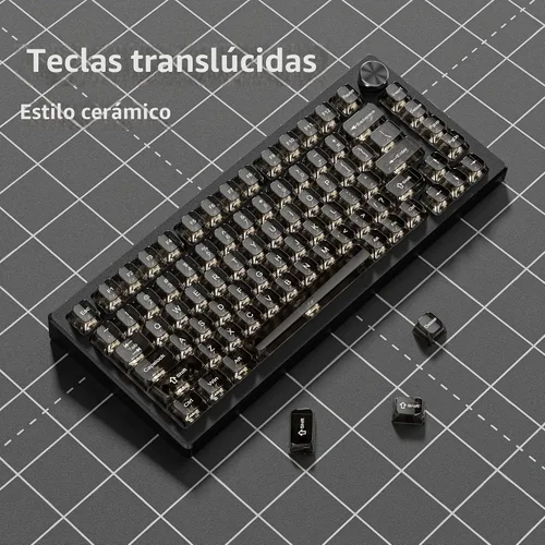 Vista 5 de dagaladoo Juego de teclas claras, teclas translúcidas del teclado, tapas de Negro