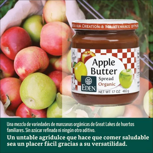 Vista 4 de Eden Foods Mantequilla de manzana orgánica, 17 onzas