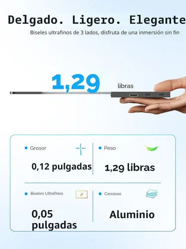 Vista 8 de UPERFECT Monitor portátil OLED con pantalla táctil de 14 pulgadas, 3K 2880 x 1800 120Hz Monitor portátil para juegos de 0.1 ms, 500 liendres