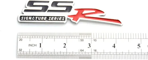 Vista 4 de Aimoll 1 emblema SS R SSR de repuesto para Chevy Camaro Silverado Corvette Traverse (negro cromado)