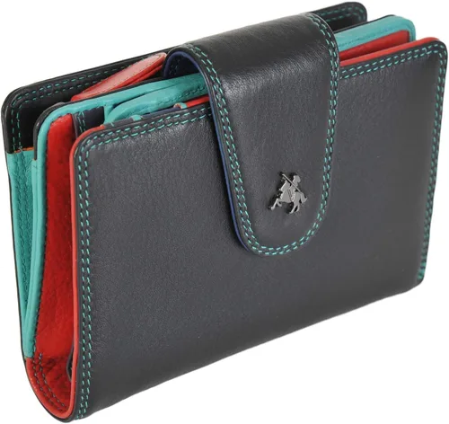 Vista 6 de SP31 Cartera plegable de cuero suave multicolor, Negro -, Billetera plegable