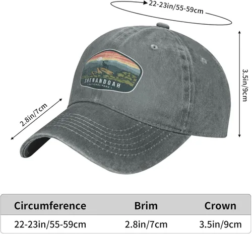 Vista 6 de Sombreros para hombres Senderismo Gorra de béisbol para mujer Sombreros de tenis ajustables Parque Nacional Shenandoah Sombreros de béisbol lindos