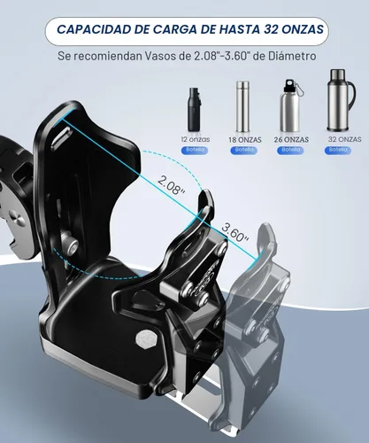Vista 3 de FODSPORTS Portavasos para motocicleta, ATV, soporte mejorado para bebidas de motocicleta con abrazadera de metal de 0.5 a 1.57 pulgadas, soporte