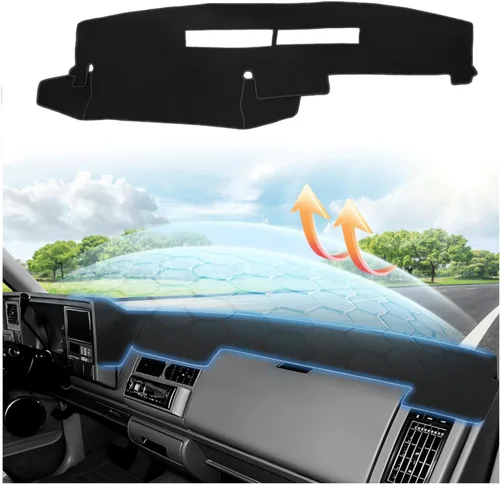 Vista 81 de CARTIST Cubierta negra para salpicadero para Toyota Solara 2004-2008, antideslizante, antirreflejo, protección UV, tapete interior de primera calidad